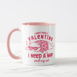 Funny Anti-Valentine Nap and My Cat Custom Coffee マグカップ