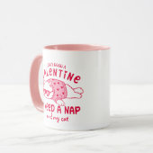 Funny Anti-Valentine Nap and My Cat Custom Coffee  マグカップ (正面左)