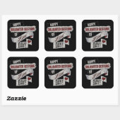 Funny Anti Valentines Day Happy Obligated Gesture  スクエアシール (シート)