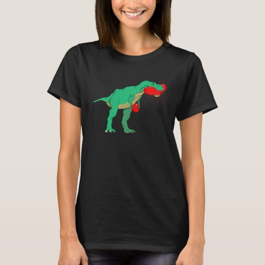 Funny Anti Valentines Day Tyrannosaurus Rex Eating Tシャツ (正面)