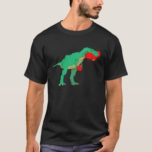 Funny Anti Valentines Day Tyrannosaurus Rex Eating Tシャツ (正面)