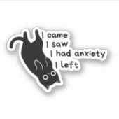Funny Anxiety Cat Sticker – Introvert シール (正面)