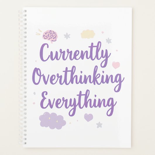 Funny Anxiety Overthinking Quote Pastel プランナー手帳 (正面)