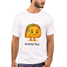 Funny Anxiety Taco Cute Watercolor Illustration
