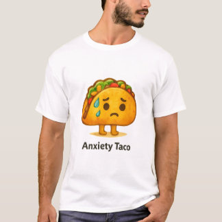 Funny Anxiety Taco Cute Watercolor Illustration Tシャツ