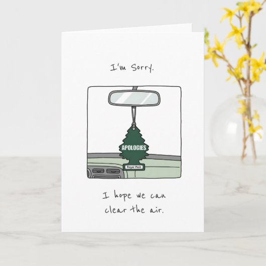 Funny Apology Air Freshener Clear The Air カード (黄色い花)