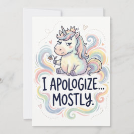 Funny Apology Card - Cute Unicorn “I Apologize… シーズンカード