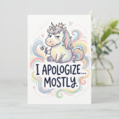 Funny Apology Card - Cute Unicorn “I Apologize… シーズンカード (スタンド正面)