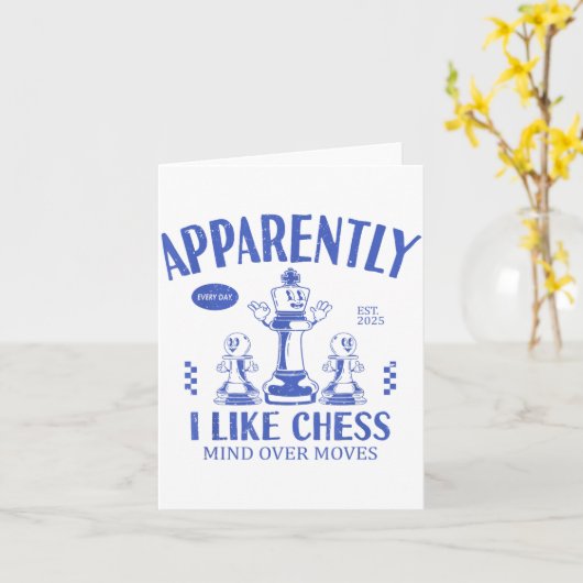 Funny Apparently, I Like Chess カード (黄色い花)