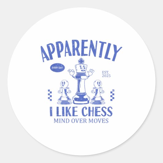Funny Apparently, I Like Chess  ラウンドシール (正面)