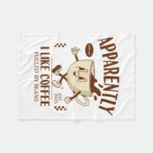 Funny Apparently, I Like Coffee Barista フリースブランケット (正面(横))