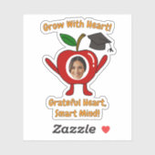 Funny Apple Custom Photo Grateful Heart Smart Mind シール (シート)