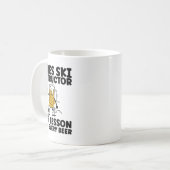 Funny Apres Ski Instructor Free Beer Drinking Skii コーヒーマグカップ (正面左)