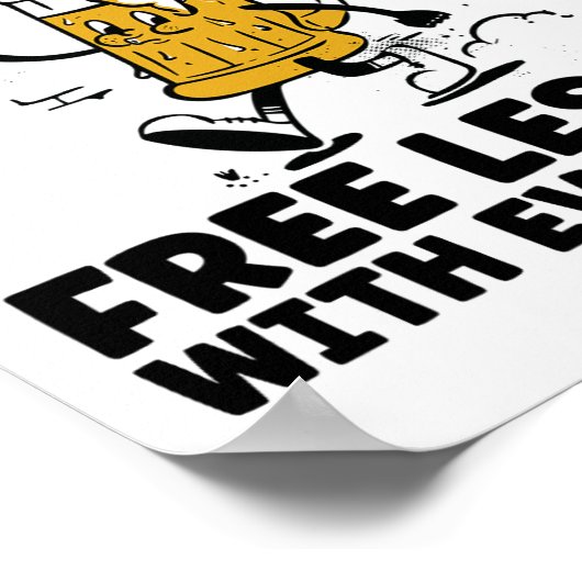 Funny Apres Ski Instructor Free Beer Drinking Skii ポスター (角)