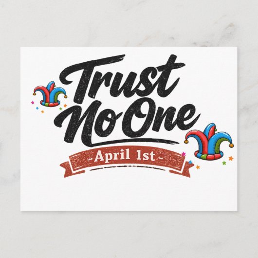Funny April Fool’s Prank Postcard – Trust Postcard ポストカード (正面)