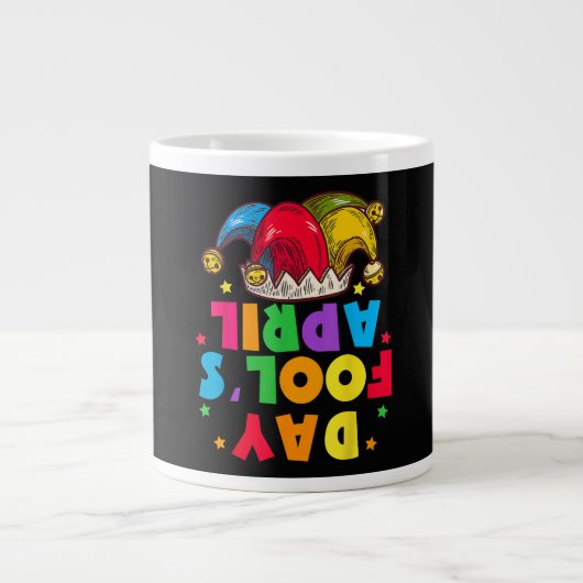 Funny April Fool's Day Pranks Kit 1st April Jokes ジャンボコーヒーマグカップ (正面)