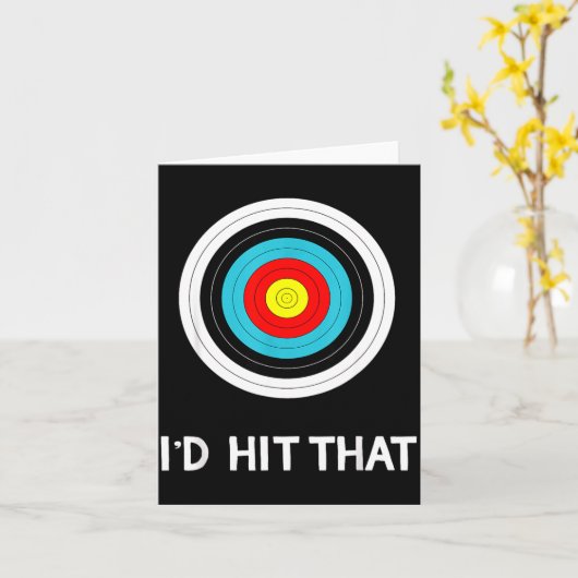 Funny Archery Quote I'd Hit That Archer Gif カード (黄色い花)