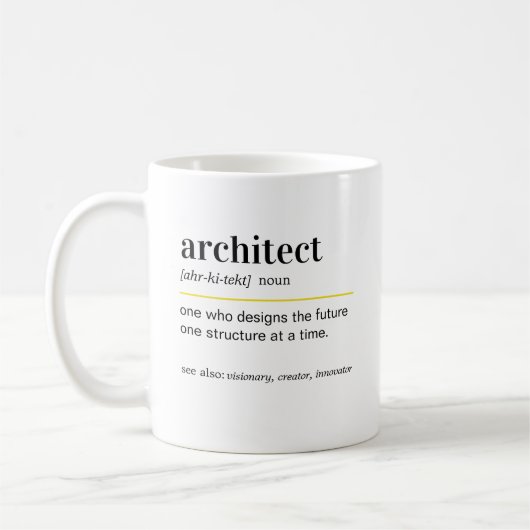 Funny Architect Definition Gift コーヒーマグカップ (左)
