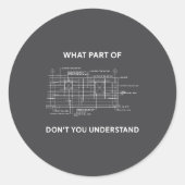 Funny Architectural Civil Engineering Engineer  ラウンドシール (正面)