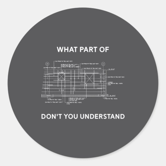 Funny Architectural Civil Engineering Engineer  ラウンドシール (正面)