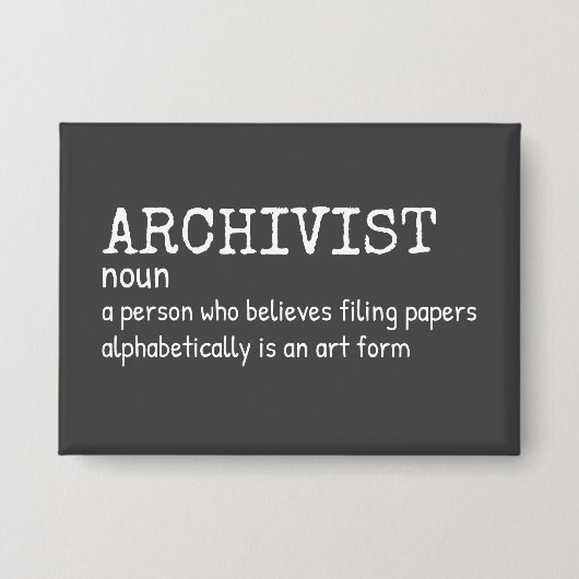 Funny Archivist Definition 缶バッジ (正面)