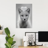 Funny Arctic Fox Bathroom Print, Toilet Paper on ポスター (ホームオフィス)