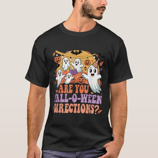 Funny Are You Fall O Ween Directions Teacher Hallo Tシャツ (正面)