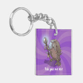 Funny Armadillo Add Your Own Text Hypnotic Cartoon キーホルダー (正面左)