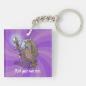 Funny Armadillo Add Your Own Text Hypnotic Cartoon キーホルダー (裏面)