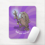 Funny Armadillo Add Your Own Text Hypnotic Cartoon マウスパッド (マウス)