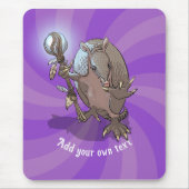 Funny Armadillo Add Your Own Text Hypnotic Cartoon マウスパッド (正面)