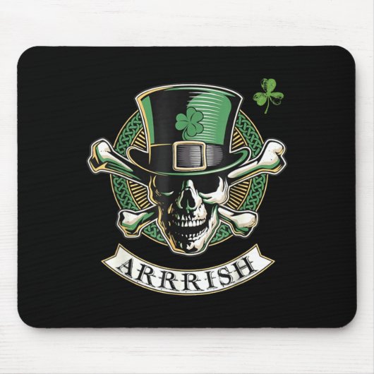 Funny Arrish Irish Rate St Patricks Day Rate Men G マウスパッド (正面)