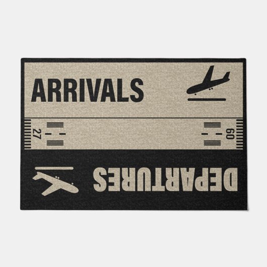 Funny Arrivals And Departures Doormat,Plane Mat ドアマット (正面)
