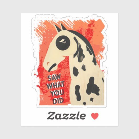 Funny art horse snarky side eye custom text シール (シート)