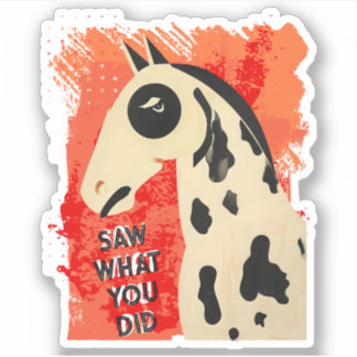 Funny art horse snarky side eye custom text シール