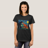 Funny Art Japanese Monster Kaiju In Van Gogh Starr Tシャツ (正面フル)