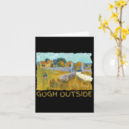 Funny Artist Gogh Outside Starry Night Insrational カード (黄色い花)