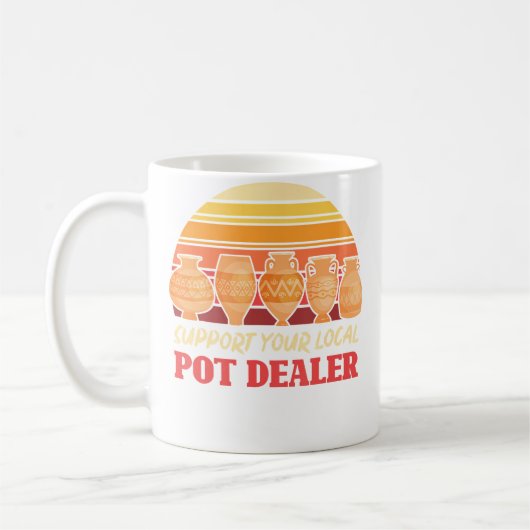 Funny Artist Support Your Local Pot Dealer Retro P コーヒーマグカップ (左)