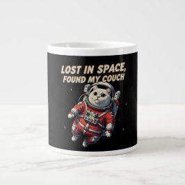 Funny Astronaut Cat Mug: Lost in Space ジャンボコーヒーマグカップ
