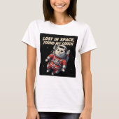 Funny Astronaut Cat T-Shirt: Lost in Space, Pet Tシャツ (正面)