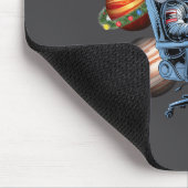 Funny Astronaut Christmas Space Lights Santa Hat P マウスパッド (コーナー)