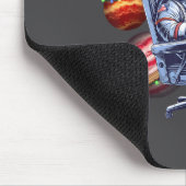 Funny Astronaut Christmas Space Lights Santa Hat P マウスパッド (コーナー)