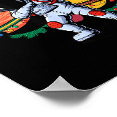 Funny Astronaut Christmas Space Planets Santa Hat  ポスター (角)