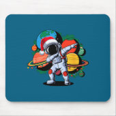 Funny Astronaut Christmas Space Planets Santa Hat マウスパッド (正面)