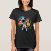 Funny Astronaut Christmas Space Planets Santa Hat  Tシャツ (正面)
