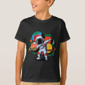 Funny Astronaut Christmas Space Planets Santa Hat  Tシャツ (正面)