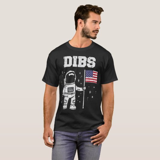 Funny Astronaut Dibs Space Meme Design Tシャツ (正面フル)