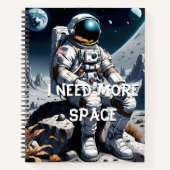 Funny Astronaut Gift – I Need More Space ノートブック (正面)