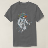 Funny Astronaut Playing Bass Guitar At Space Astro Tシャツ (デザイン正面)