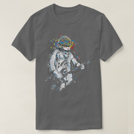 Funny Astronaut Playing Bass Guitar At Space Astro Tシャツ (デザイン正面)